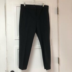 J. Crew Cameron fit Black trouser flat front cropped style faux front pocket 10